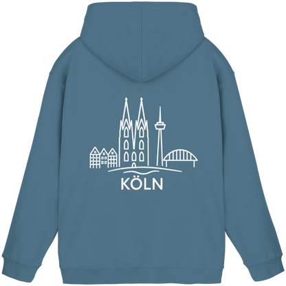 Köln Skyline (großer Druck auf dem Rücken) - Basic Unisex Hoodie