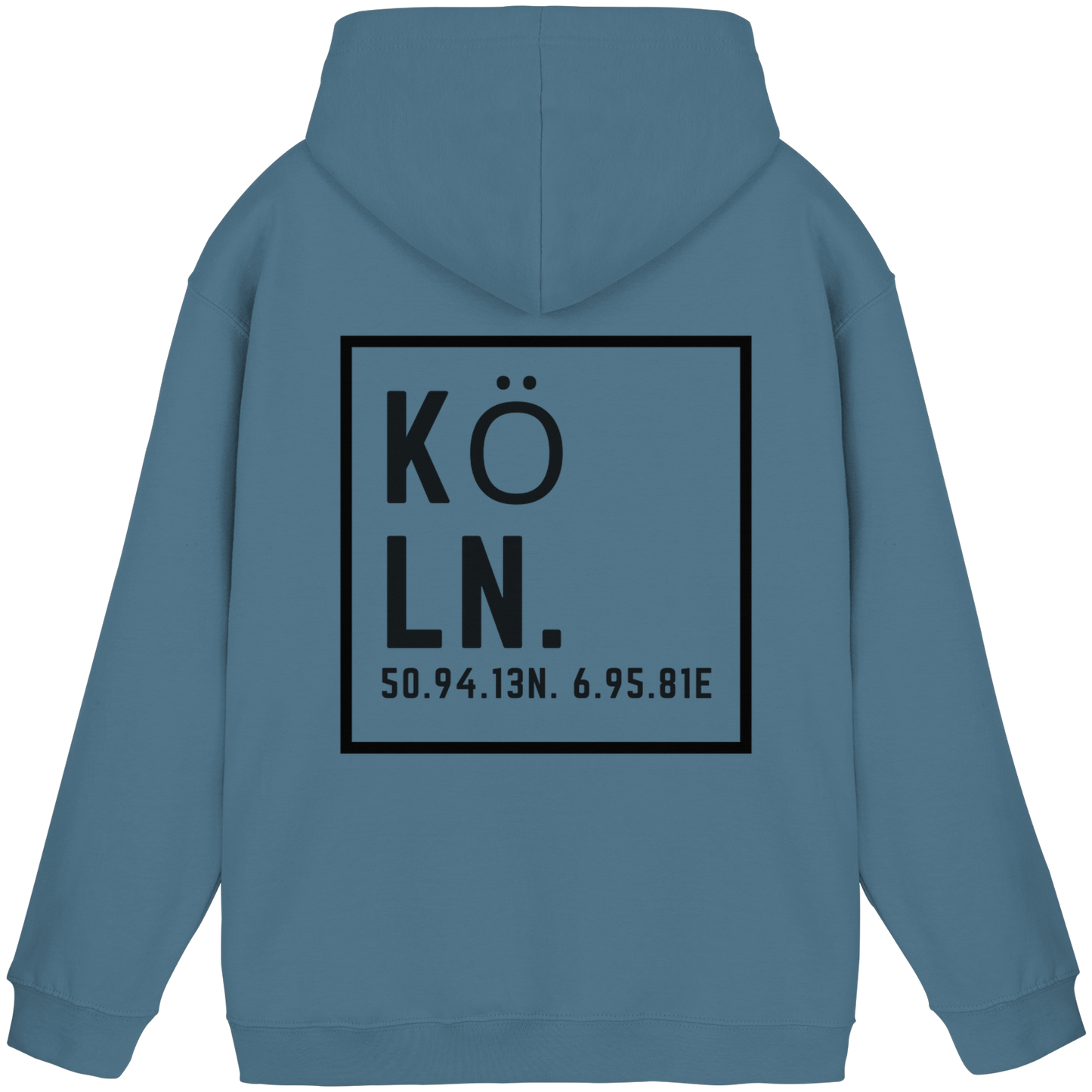 Köln Koordinaten (großer Druck auf dem Rücken) - Basic Unisex Hoodie