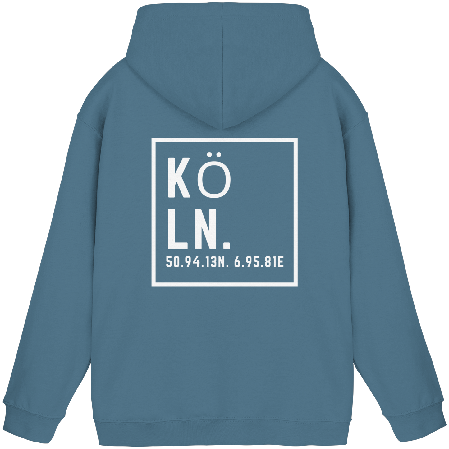 Köln Koordinaten (großer Druck auf dem Rücken) - Basic Unisex Hoodie