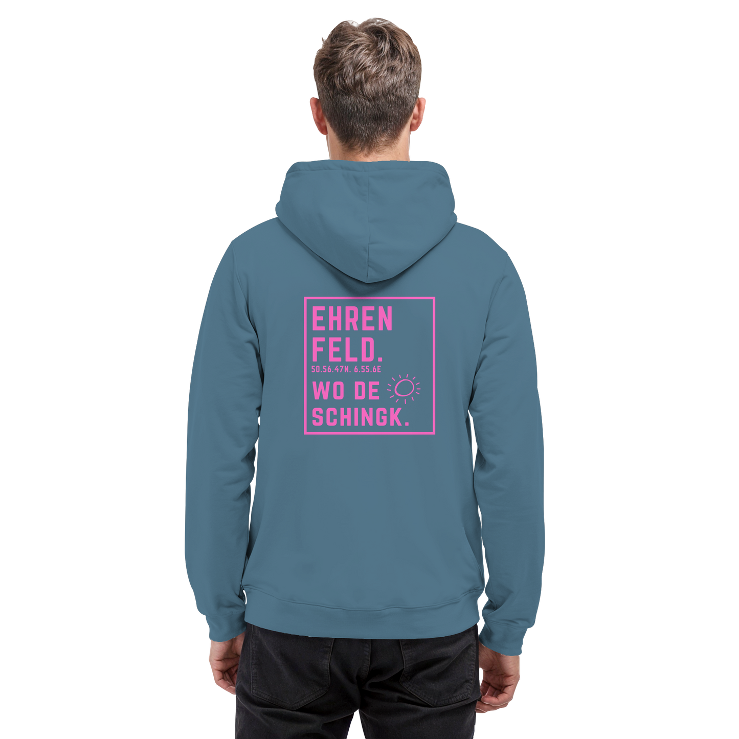 Wo de Sonn schingk - Ehrenfeld Druck Rücken  - Basic Unisex Hoodie