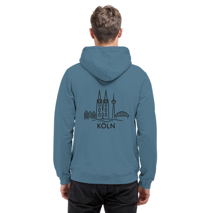 Köln Skyline (großer Druck auf dem Rücken) - Basic Unisex Hoodie