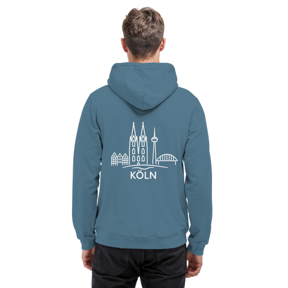 Köln Skyline (großer Druck auf dem Rücken) - Basic Unisex Hoodie