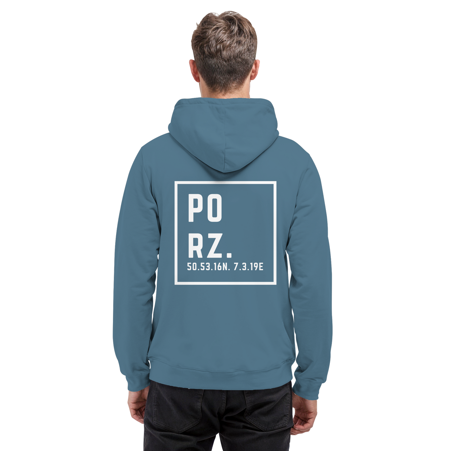 Porz Koordinaten (großer Druck Rücken) - Basic Unisex Hoodie