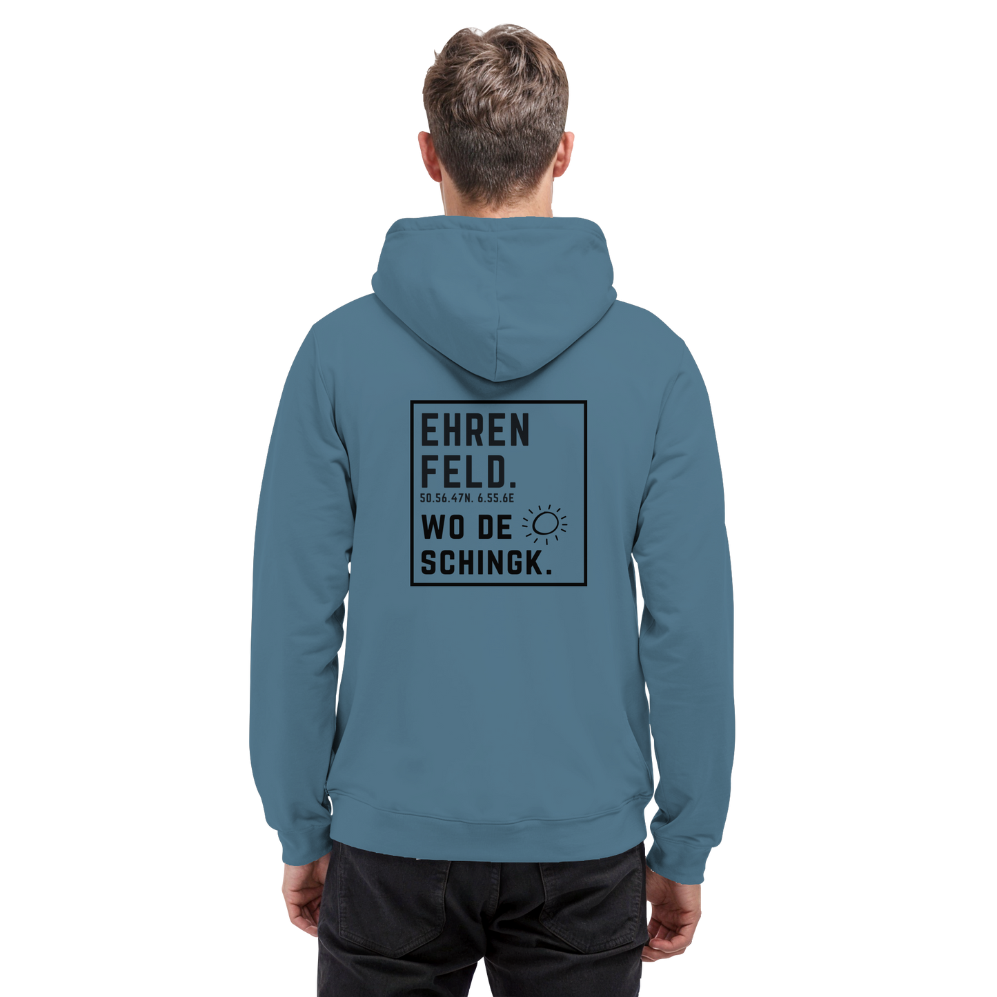 Wo de Sonn schingk - Ehrenfeld Druck Rücken - Basic Unisex Hoodie