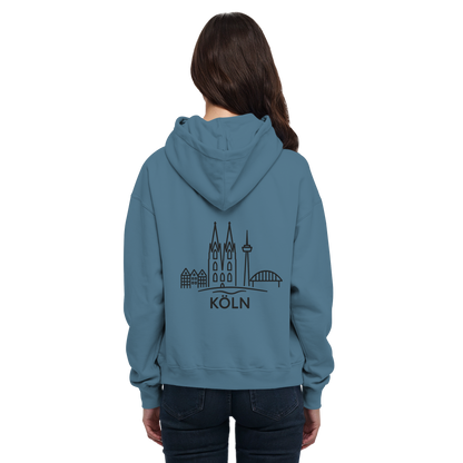 Köln Skyline (großer Druck auf dem Rücken) - Basic Unisex Hoodie