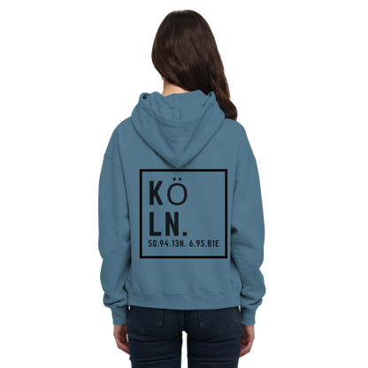 Köln Koordinaten (großer Druck auf dem Rücken) - Basic Unisex Hoodie