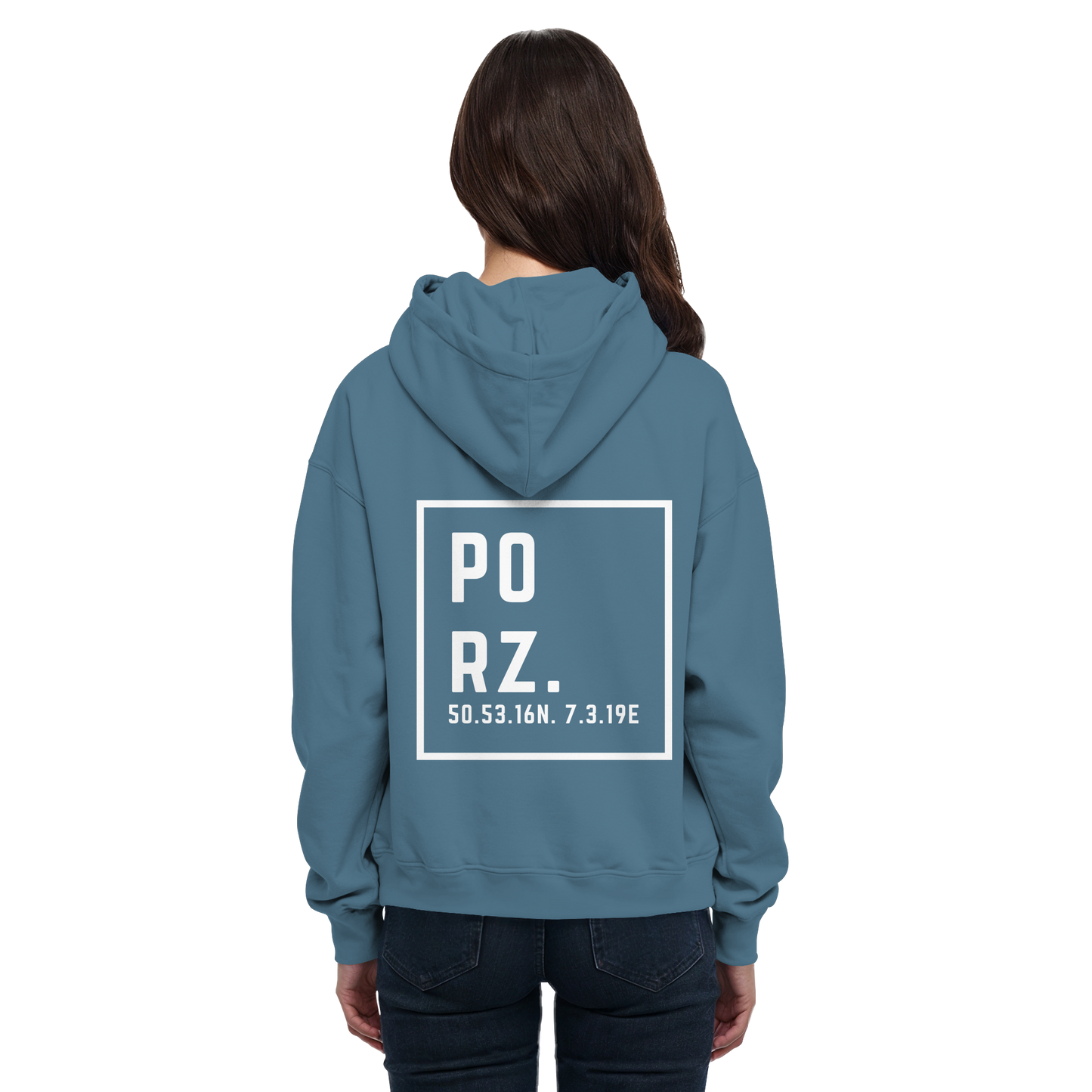 Porz Koordinaten (großer Druck Rücken) - Basic Unisex Hoodie