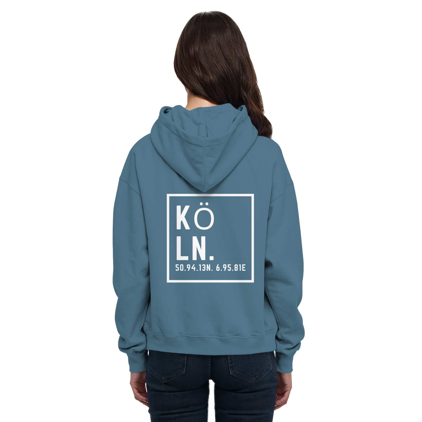 Köln Koordinaten (großer Druck auf dem Rücken) - Basic Unisex Hoodie