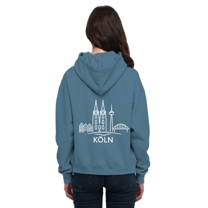 Köln Skyline (großer Druck auf dem Rücken) - Basic Unisex Hoodie