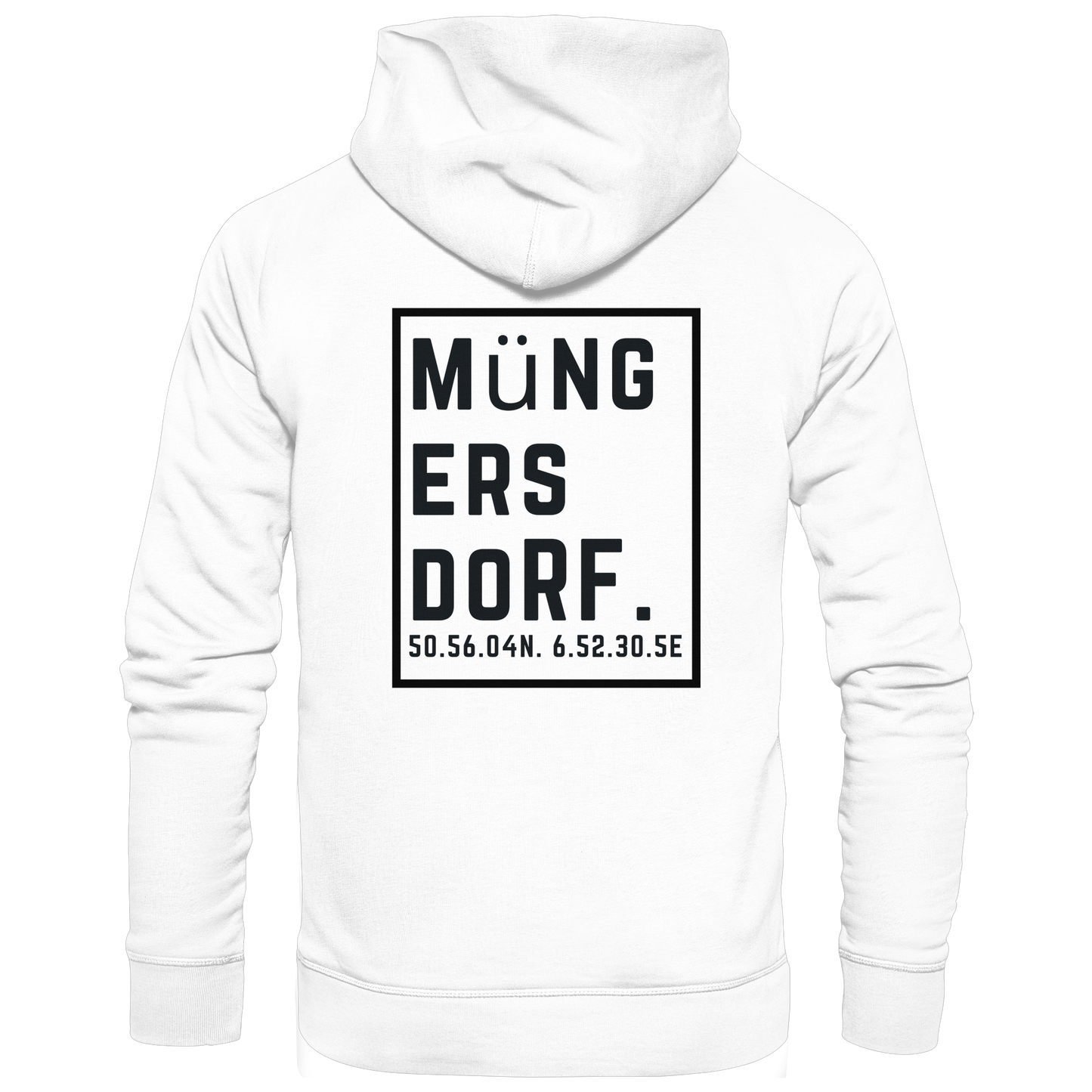 Müngersdorf Koordinaten (großer Druck auf dem Rücken) - Basic Unisex Hoodie