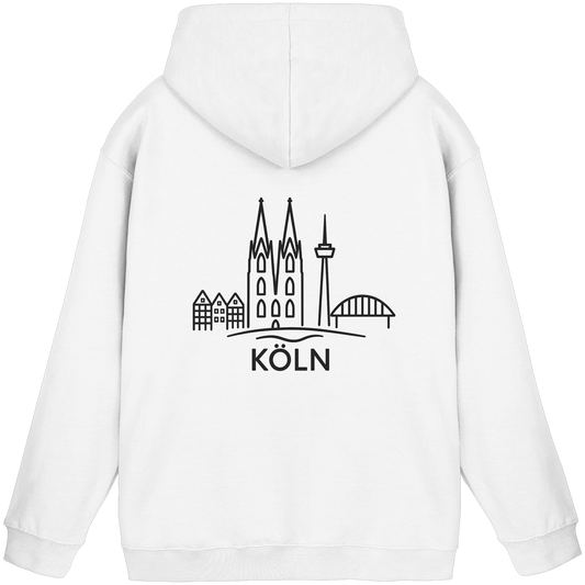 Köln Skyline (großer Druck auf dem Rücken) - Basic Unisex Hoodie