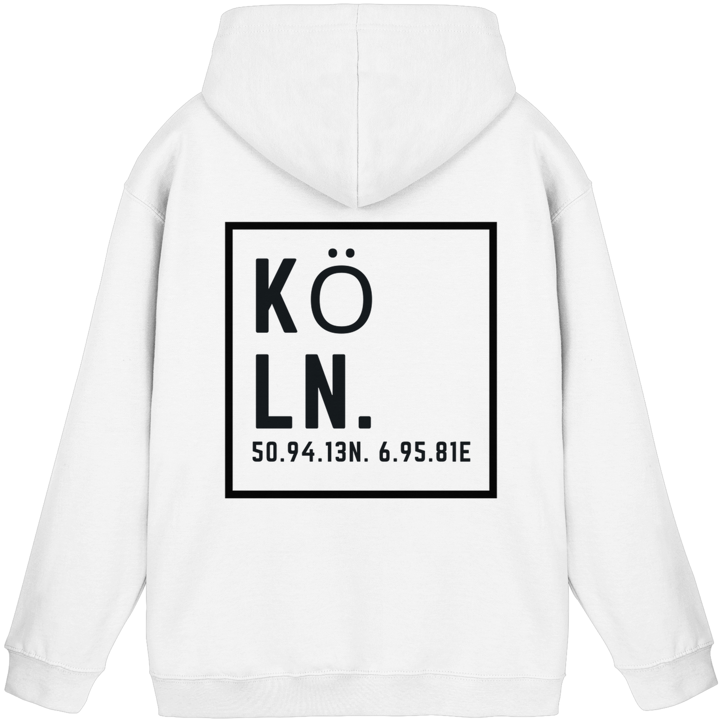 Köln Koordinaten (großer Druck auf dem Rücken) - Basic Unisex Hoodie