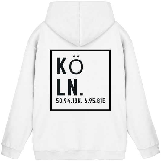 Köln Koordinaten (großer Druck auf dem Rücken) - Basic Unisex Hoodie