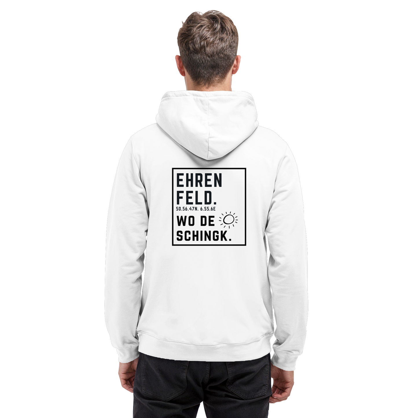 Wo de Sonn schingk - Ehrenfeld Druck Rücken - Basic Unisex Hoodie