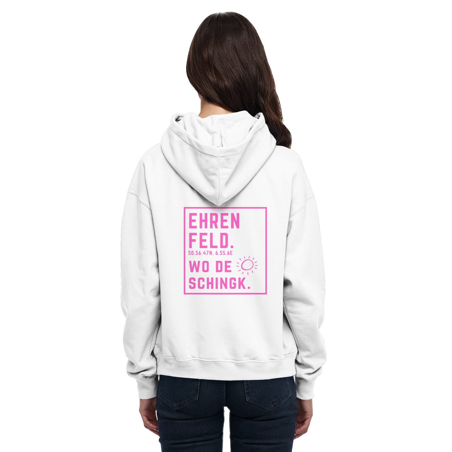 Wo de Sonn schingk - Ehrenfeld Druck Rücken  - Basic Unisex Hoodie