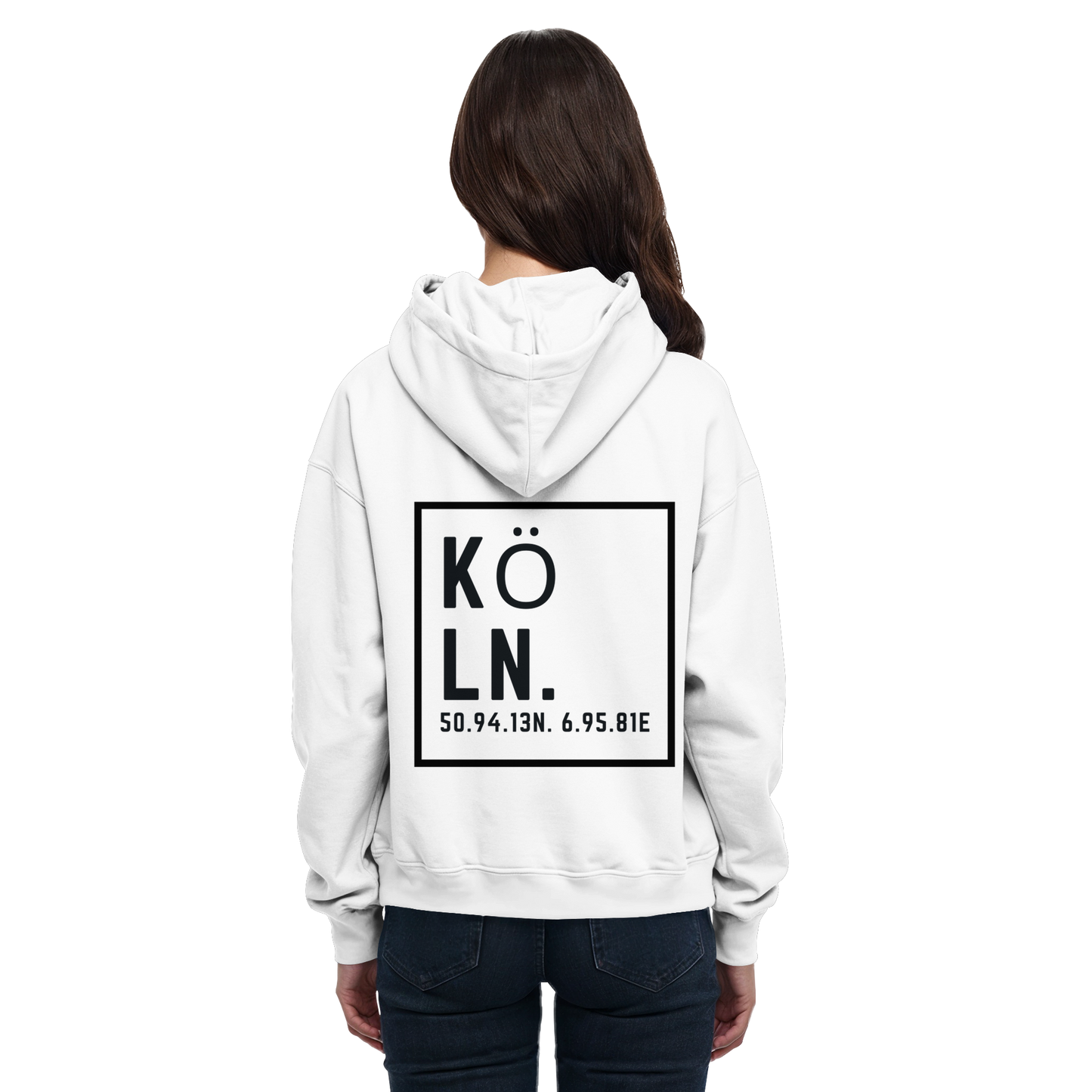 Köln Koordinaten (großer Druck auf dem Rücken) - Basic Unisex Hoodie