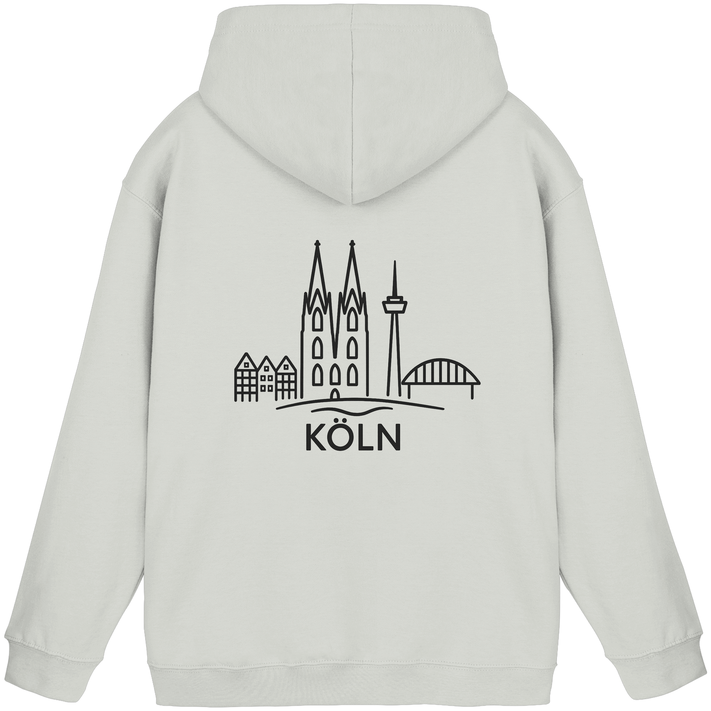 Köln Skyline (großer Druck auf dem Rücken) - Basic Unisex Hoodie