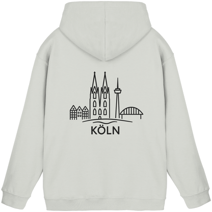 Köln Skyline (großer Druck auf dem Rücken) - Basic Unisex Hoodie
