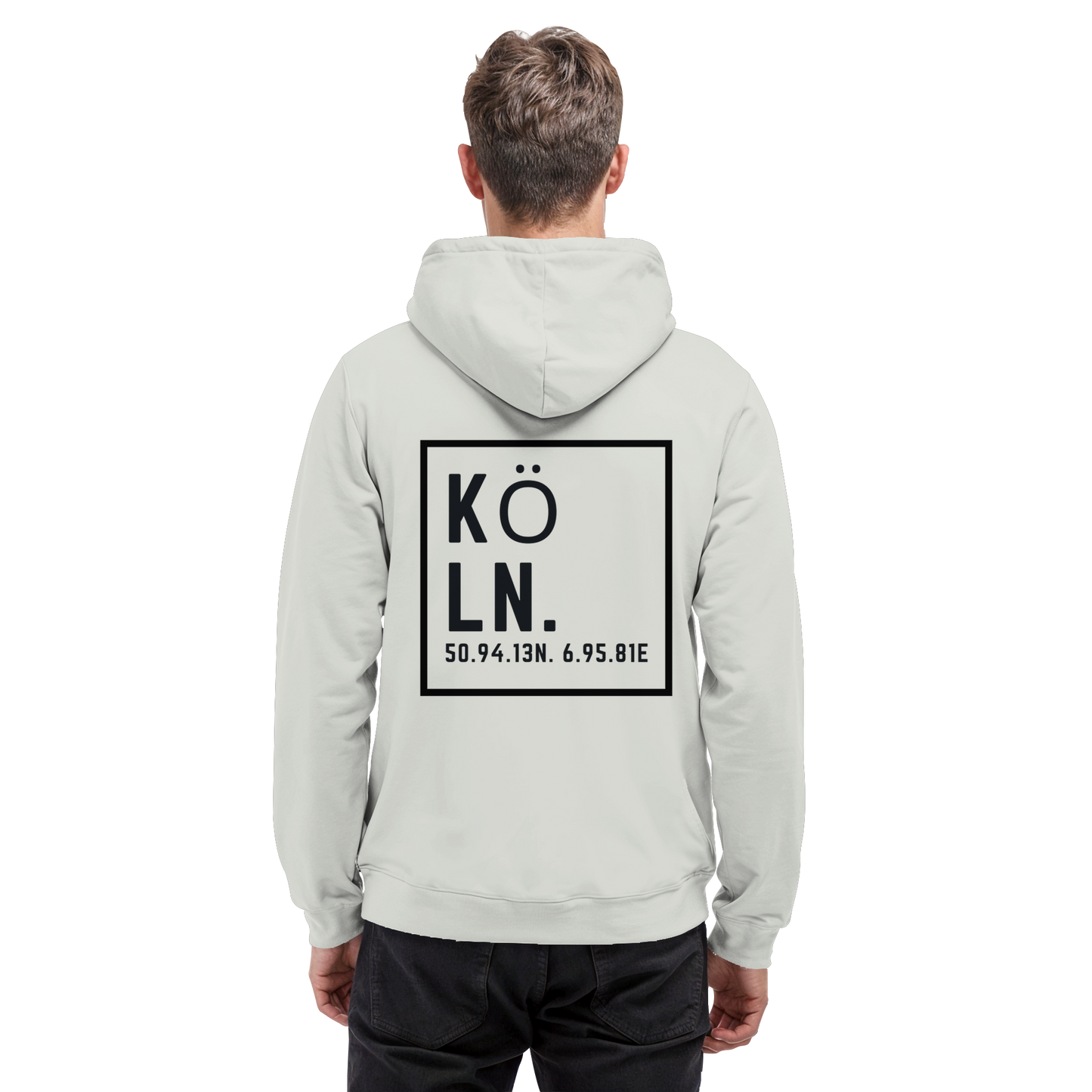 Köln Koordinaten (großer Druck auf dem Rücken) - Basic Unisex Hoodie