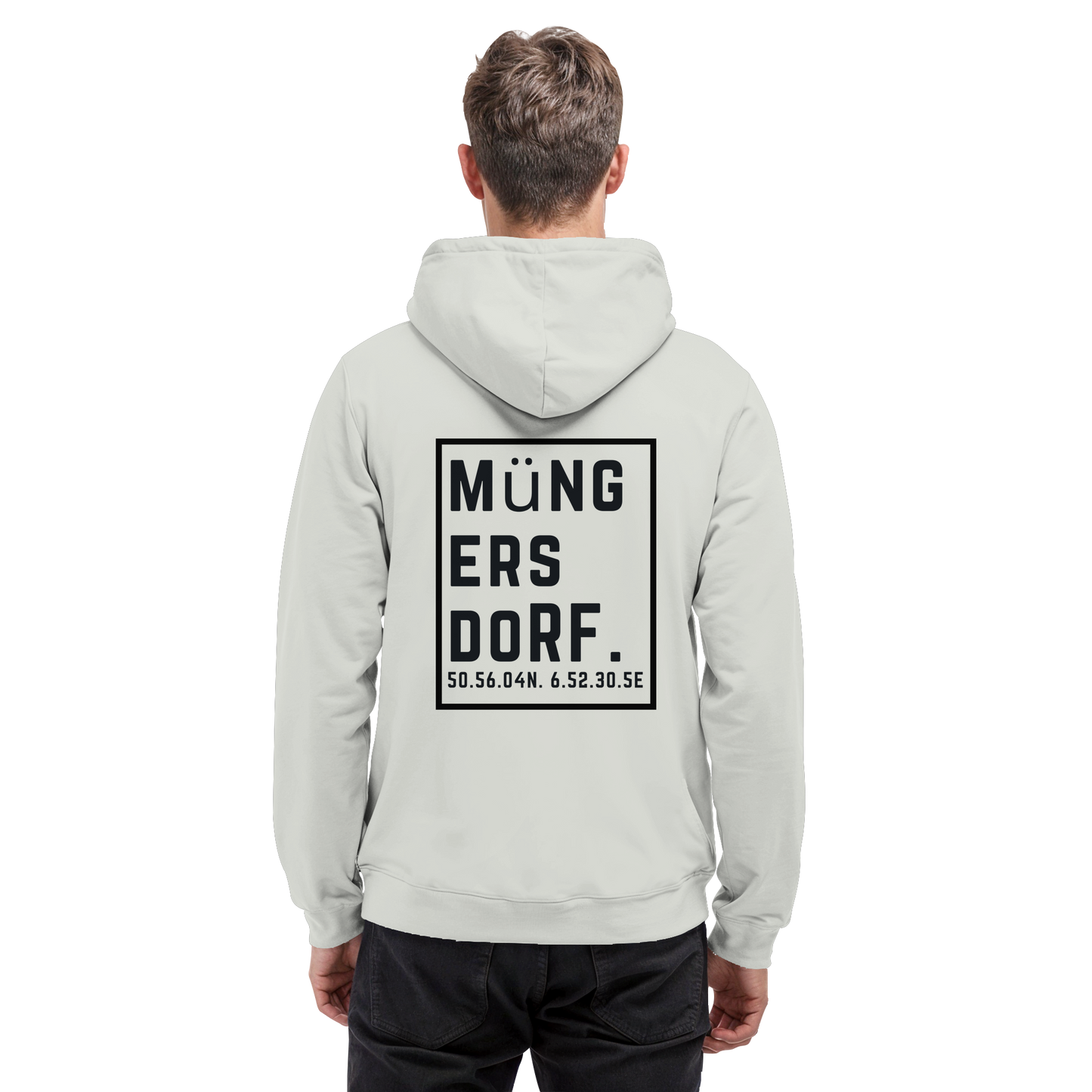 Müngersdorf Koordinaten (großer Druck auf dem Rücken) - Basic Unisex Hoodie