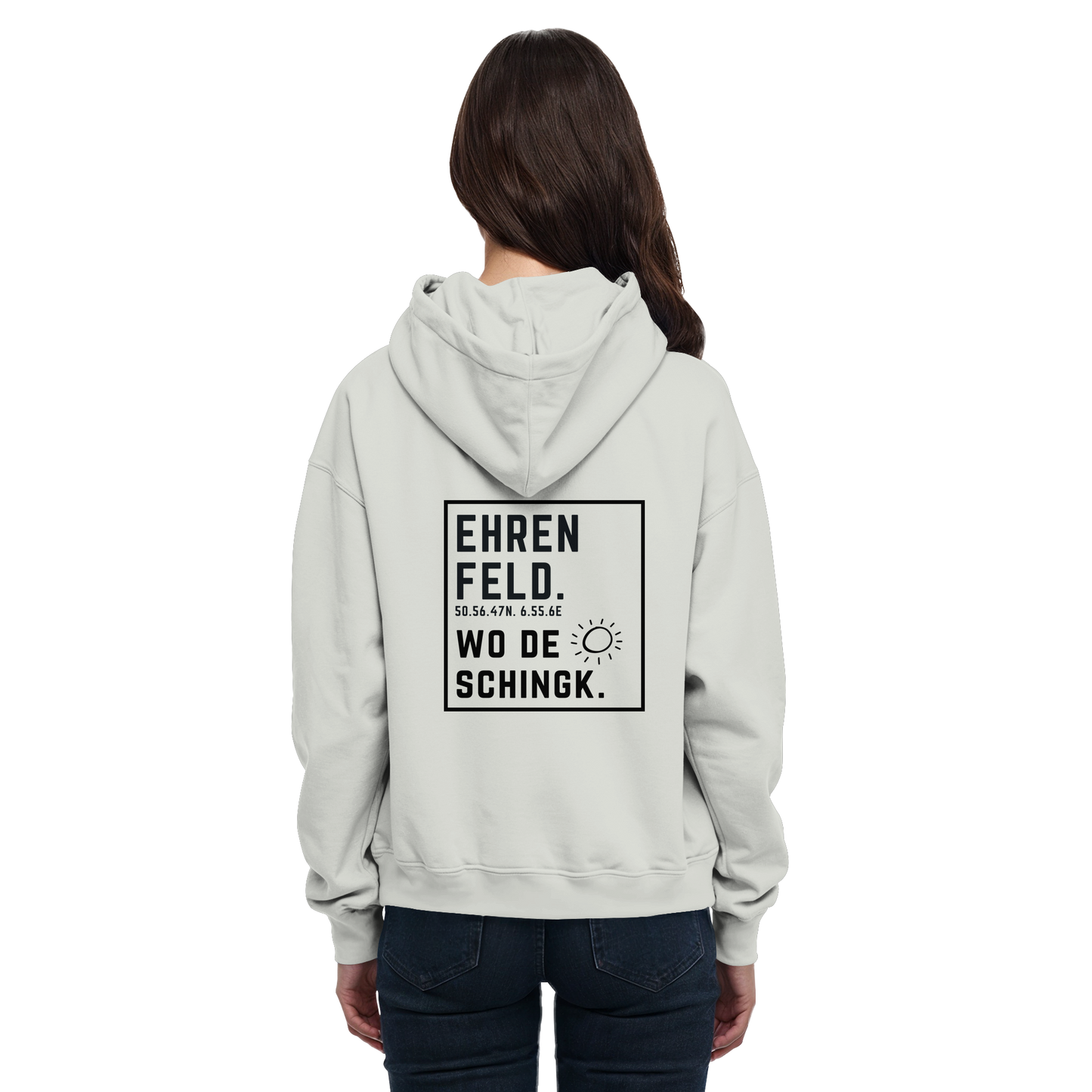 Wo de Sonn schingk - Ehrenfeld Druck Rücken - Basic Unisex Hoodie