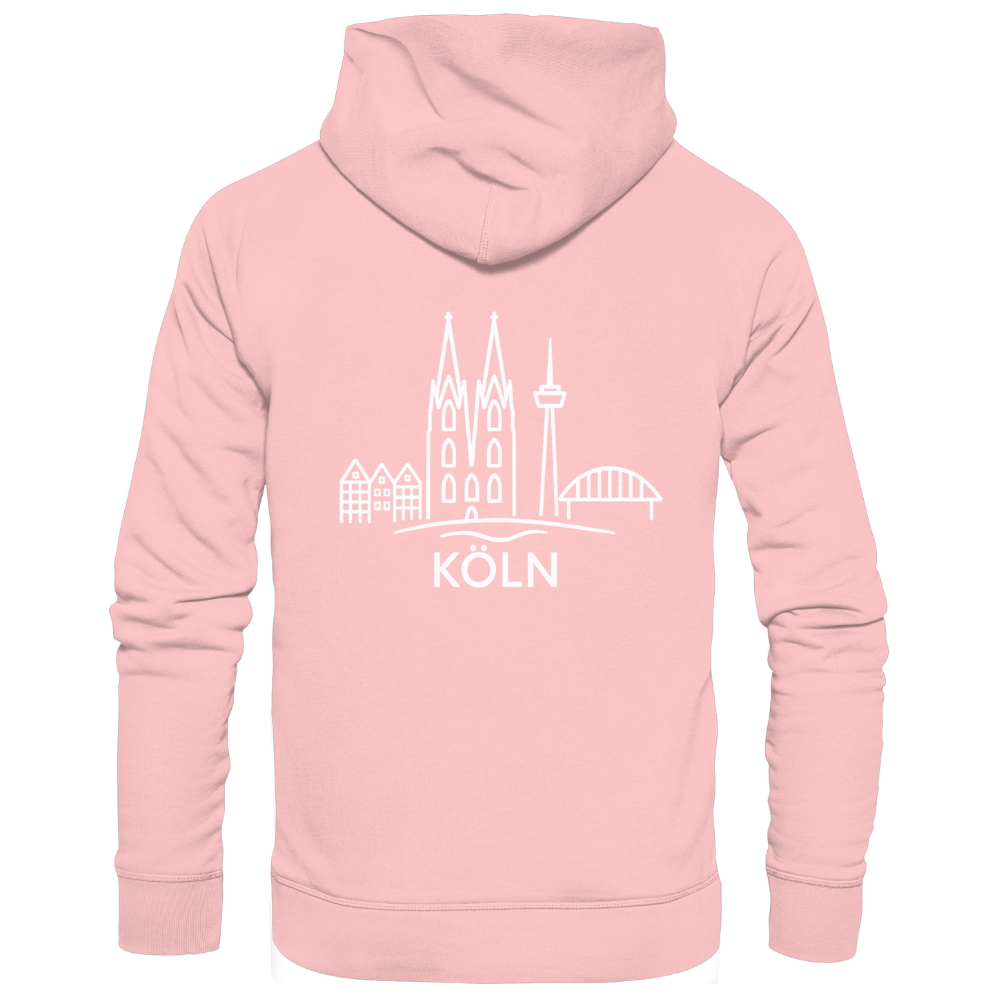 Köln Skyline (großer Druck auf dem Rücken) - Basic Unisex Hoodie
