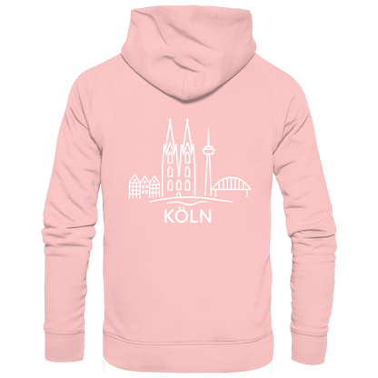 Köln Skyline (großer Druck auf dem Rücken) - Basic Unisex Hoodie