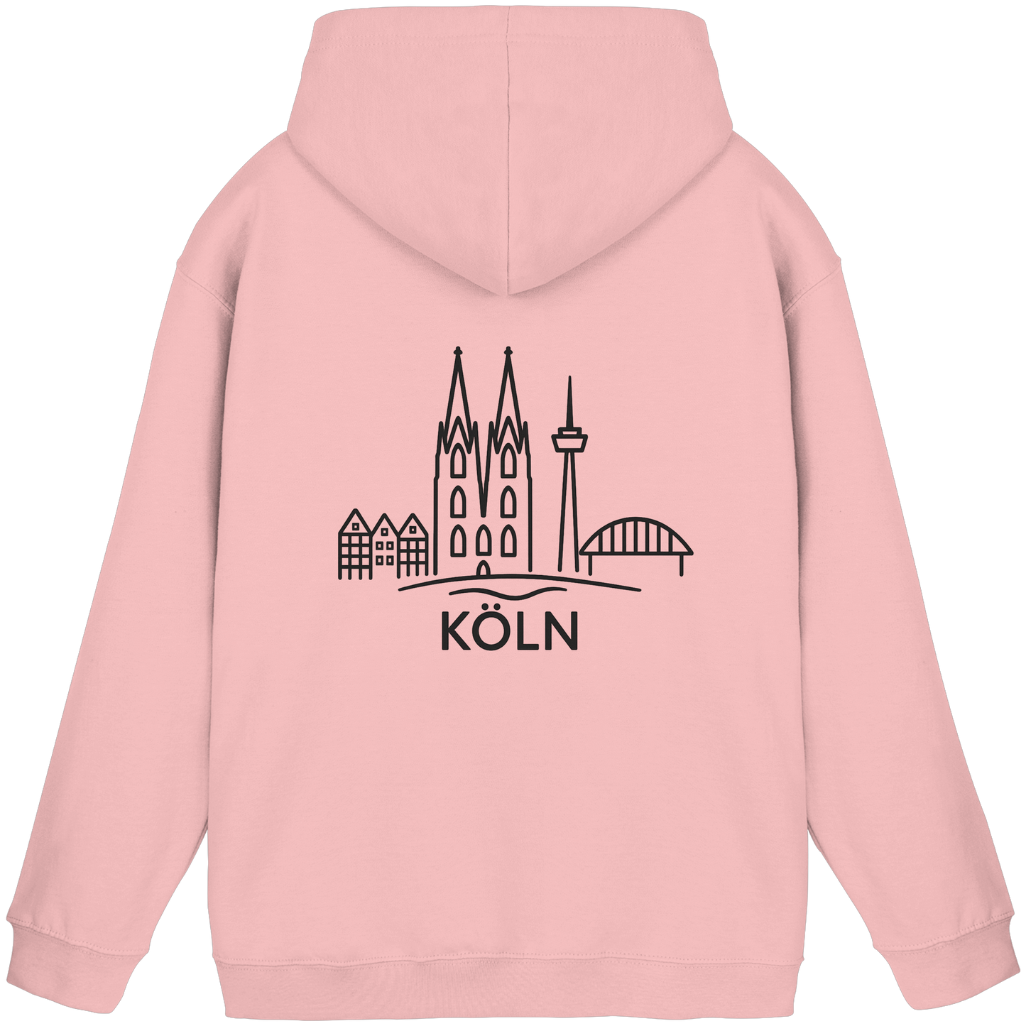 Köln Skyline (großer Druck auf dem Rücken) - Basic Unisex Hoodie