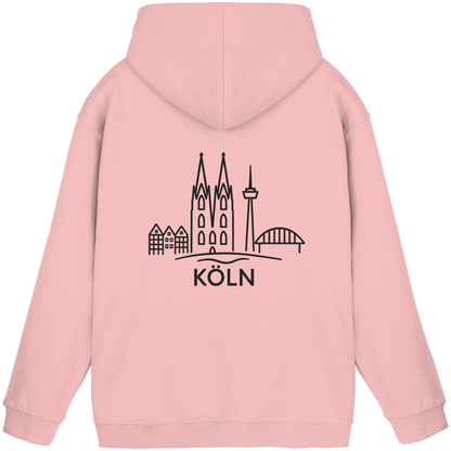 Köln Skyline (großer Druck auf dem Rücken) - Basic Unisex Hoodie