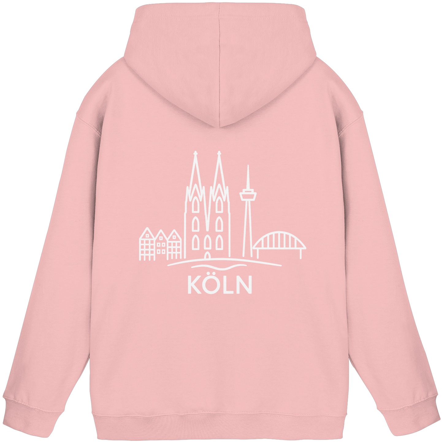 Köln Skyline (großer Druck auf dem Rücken) - Basic Unisex Hoodie