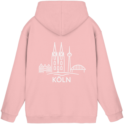 Köln Skyline (großer Druck auf dem Rücken) - Basic Unisex Hoodie