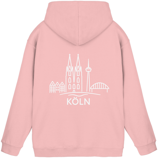 Köln Skyline (großer Druck auf dem Rücken) - Basic Unisex Hoodie