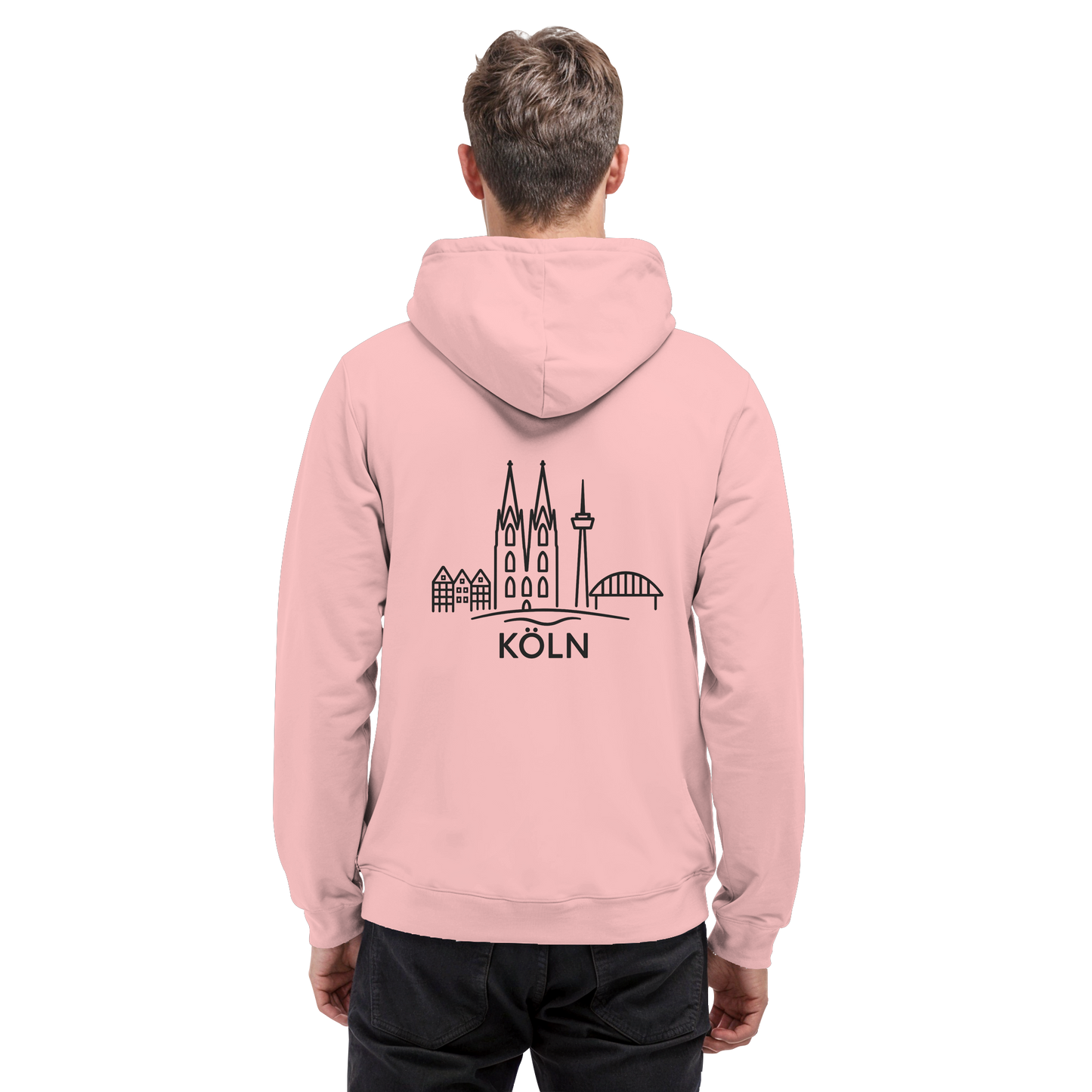 Köln Skyline (großer Druck auf dem Rücken) - Basic Unisex Hoodie