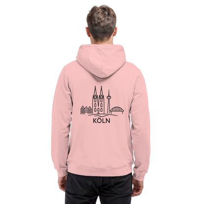 Köln Skyline (großer Druck auf dem Rücken) - Basic Unisex Hoodie