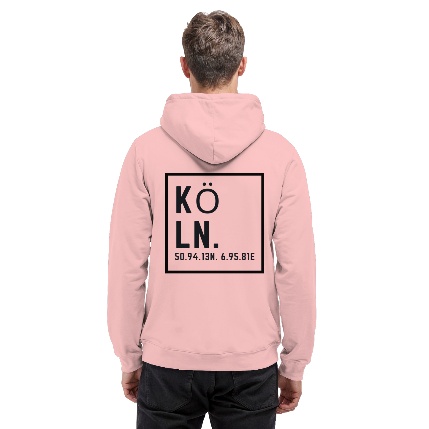 Köln Koordinaten (großer Druck auf dem Rücken) - Basic Unisex Hoodie