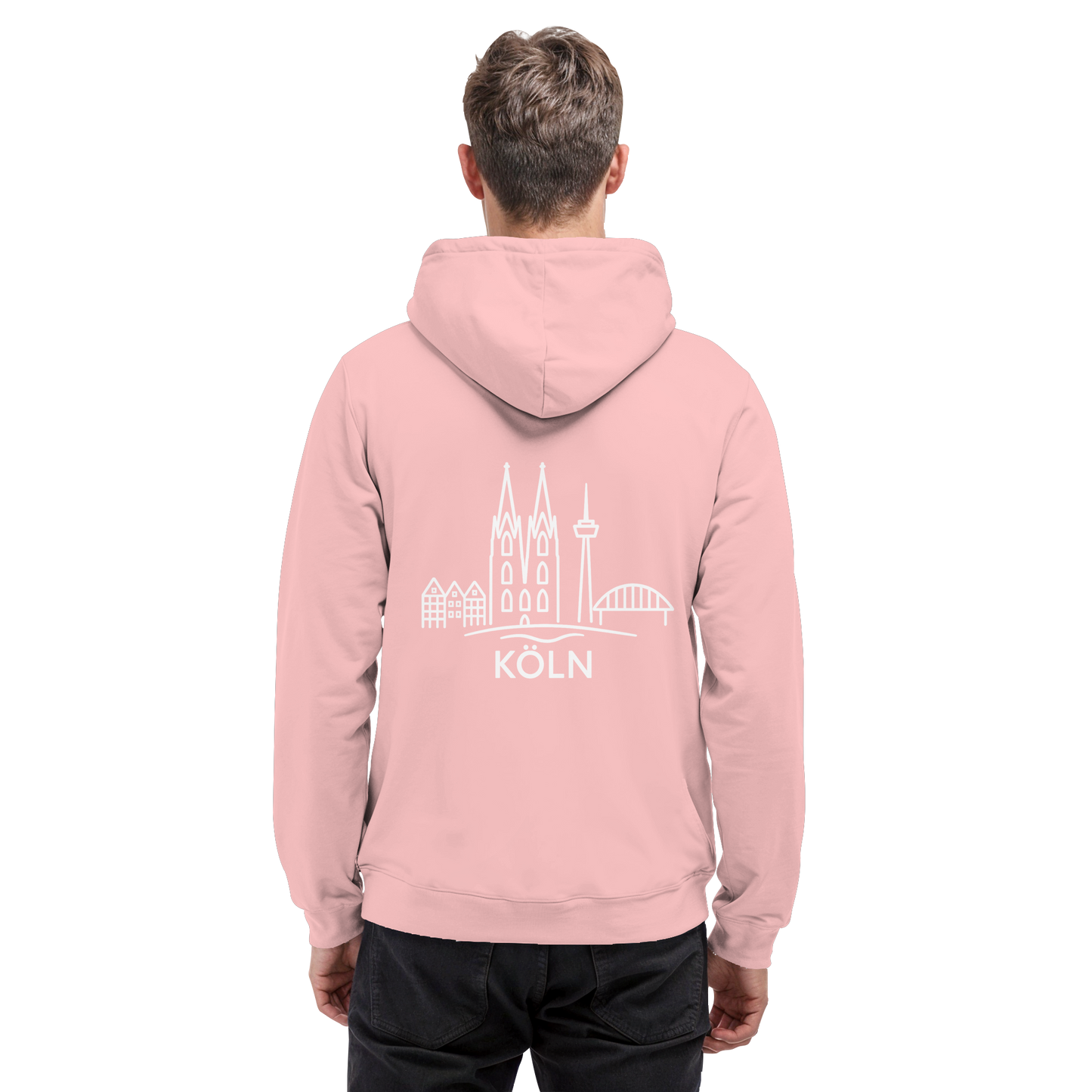 Köln Skyline (großer Druck auf dem Rücken) - Basic Unisex Hoodie