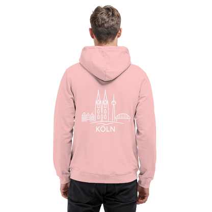 Köln Skyline (großer Druck auf dem Rücken) - Basic Unisex Hoodie