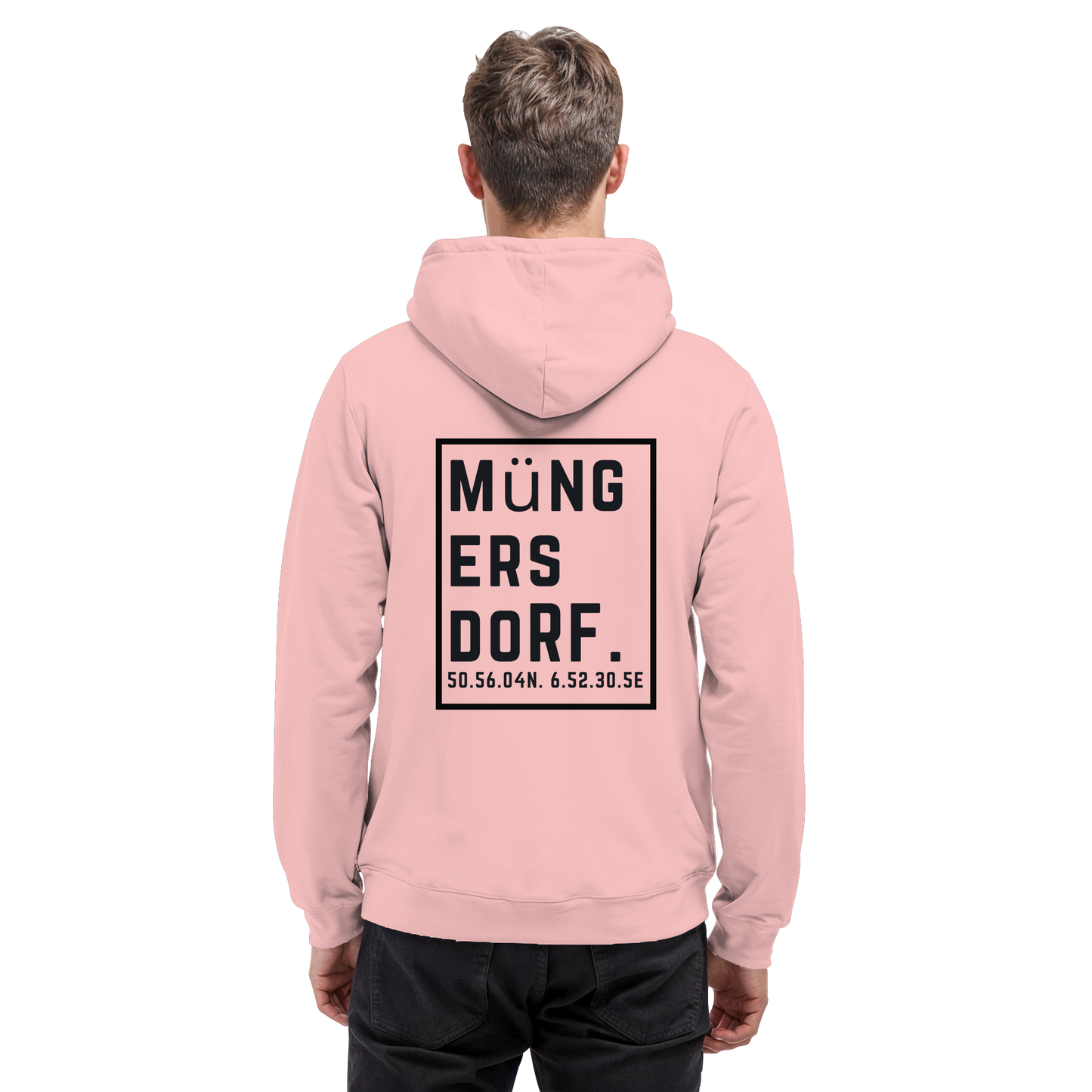 Müngersdorf Koordinaten (großer Druck auf dem Rücken) - Basic Unisex Hoodie