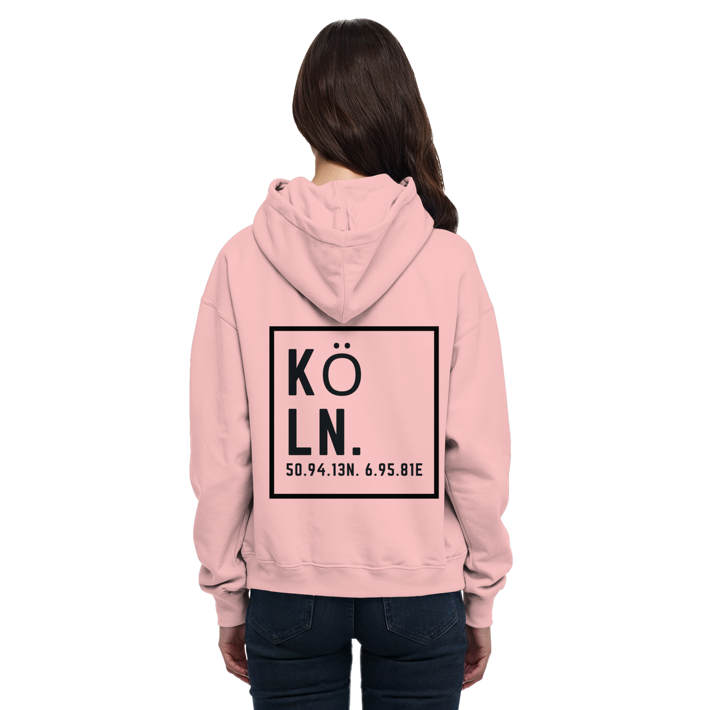 Köln Koordinaten (großer Druck auf dem Rücken) - Basic Unisex Hoodie