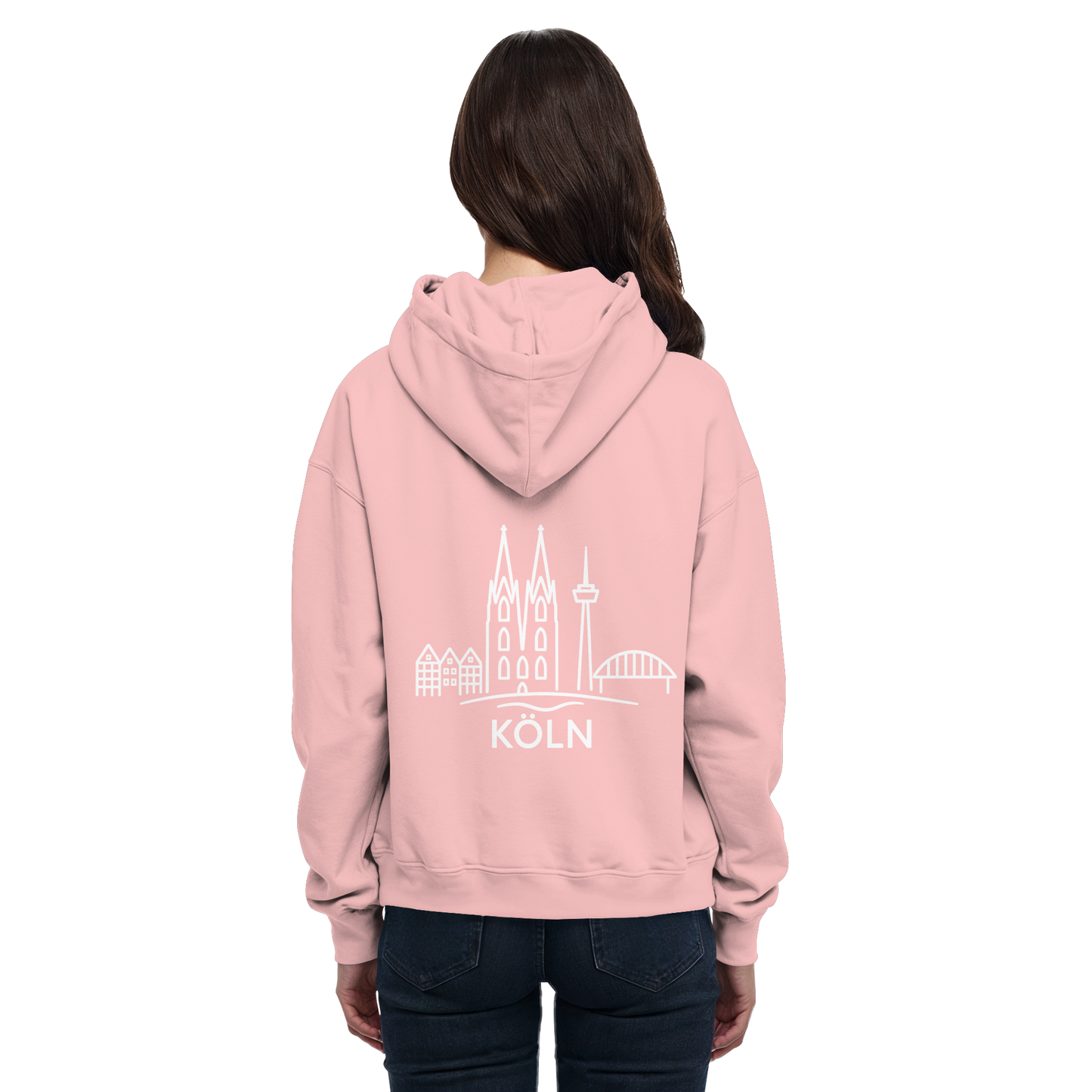 Köln Skyline (großer Druck auf dem Rücken) - Basic Unisex Hoodie