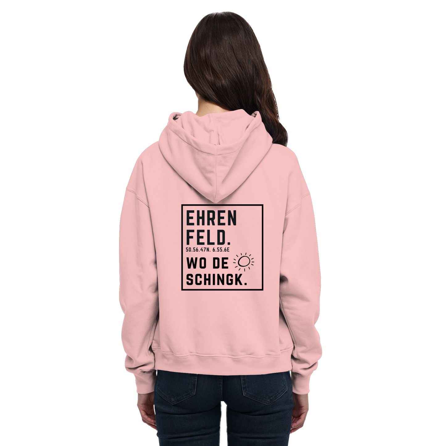Wo de Sonn schingk - Ehrenfeld Druck Rücken - Basic Unisex Hoodie