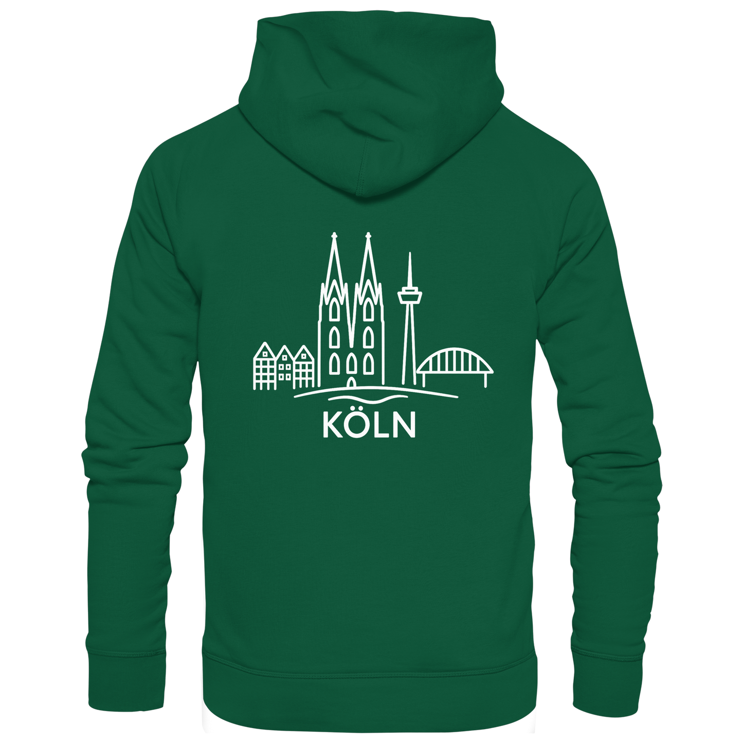 Köln Skyline (großer Druck auf dem Rücken) - Basic Unisex Hoodie