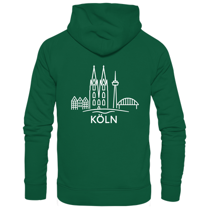 Köln Skyline (großer Druck auf dem Rücken) - Basic Unisex Hoodie
