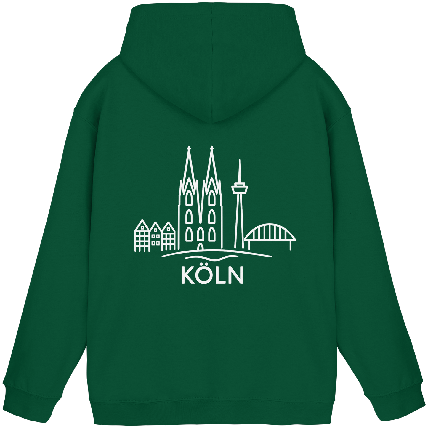 Köln Skyline (großer Druck auf dem Rücken) - Basic Unisex Hoodie