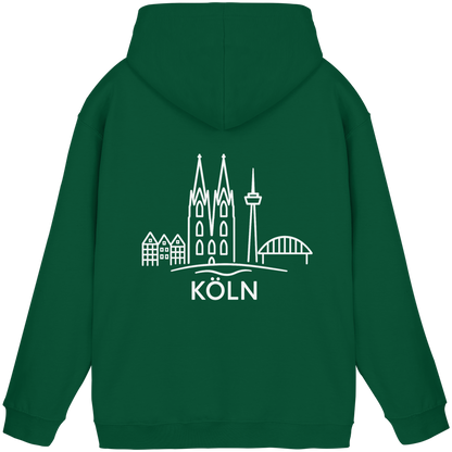 Köln Skyline (großer Druck auf dem Rücken) - Basic Unisex Hoodie