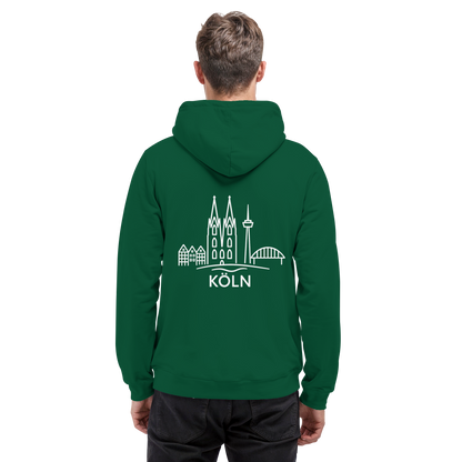 Köln Skyline (großer Druck auf dem Rücken) - Basic Unisex Hoodie