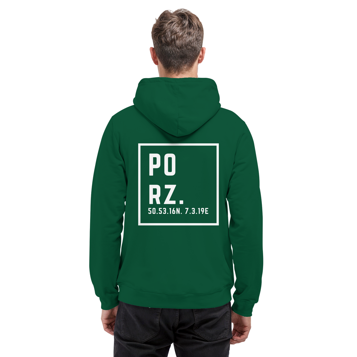 Porz Koordinaten (großer Druck Rücken) - Basic Unisex Hoodie
