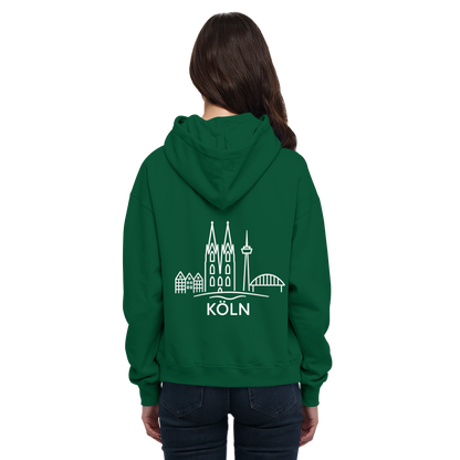 Köln Skyline (großer Druck auf dem Rücken) - Basic Unisex Hoodie