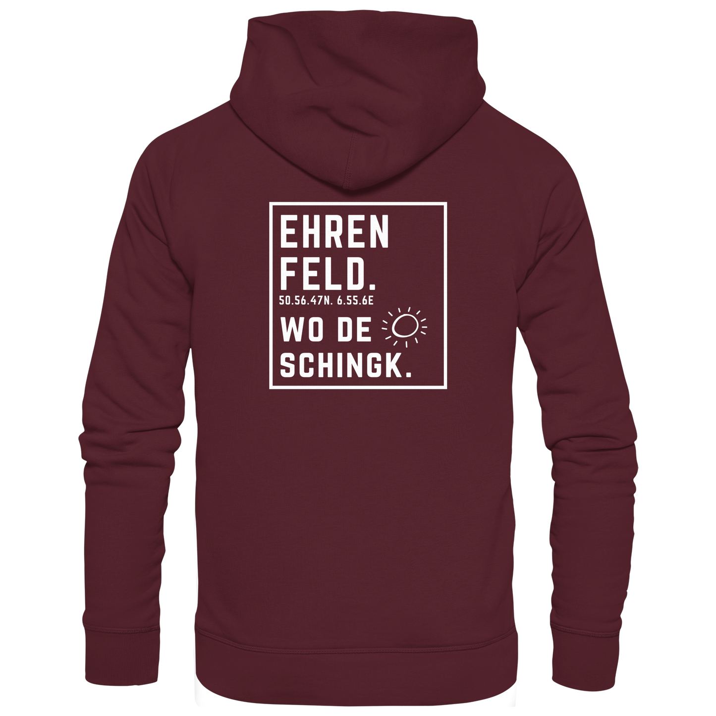 Wo de Sonn schingk - Ehrenfeld Druck Rücken  - Basic Unisex Hoodie