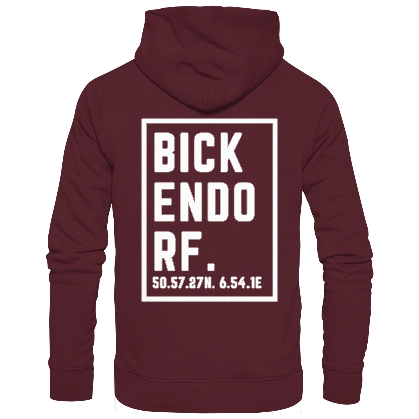 Bickendorf Koordinaten (großer Druck auf dem Rücken) - Basic Unisex Hoodie